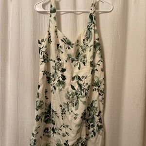 Abercrombie & Fitch Green Floral Linen Mini Dress